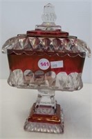 Westmoreland glass wedding bowl with lid and