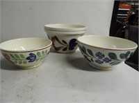 3 - T.G. Green Pottery Spongeware Bowls