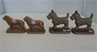 (2) Pairs of metal bookends including Lions and