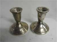 Pair of Stirling Candlesticks, 4" T