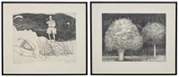 (2) GARY PANTER (B.1950) FRAMED SIGNED ETCHINGS