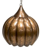 FOLIATE FORM COPPER SINGLE LIGHT CHANDELIER