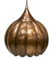 FOLIATE FORM COPPER SINGLE LIGHT CHANDELIER