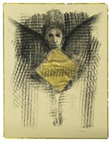 KELLY FEARING (1918-2011) LITHO CRAYON DRAWING