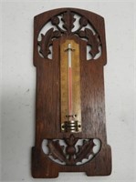 Antique Chip Carved Thermometer, Circa 1920, 8" T