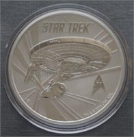 2016 Tuvalu 1oz Silver Star Trek USS Enterprise