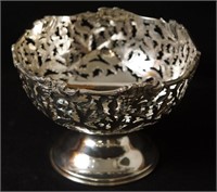Egyptian Sterling Silver pierced pedestal bowl