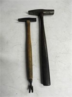 Pair of Antique Jewelers Hammers, Wood Handles