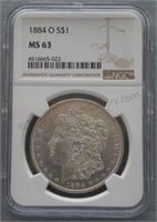 1884-O Morgan NGC MS-63 Silver $1 Dollar