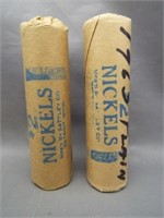 (2) Bank wrapped UNC Jefferson nickel rolls: