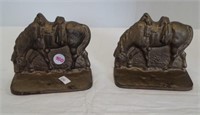 Pair of brass horse bookends. Measure 5" long.