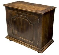 FRENCH LOUIS XVI STYLE CARVED OAK COFFER, C. 1850