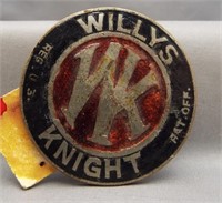 1920's Willy's Knight radiator badge.