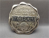 1934 Illinois Chauffer badge.