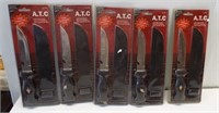 (5) New in package ATC Hunting knives with