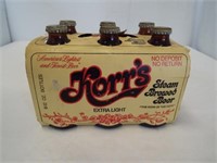 Vintage six pack of Korr's Beer. Unopened with