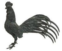 PATINATED BRONZE ROOSTER STATUE