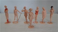 (7) Vintage Marx Campus Cuties figurines. 1960's