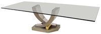 GREG SHERES CHROME SCULPTURAL DINING TABLE