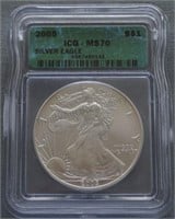 2005 MS-70 American Silver Eagle 1oz. Coin