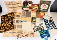 Collection of Vintage Antique Print Items
