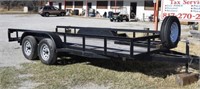 16' Double Axle Trailer with Ramps & Spare -