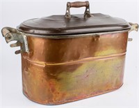Antique Primitive Copper Boiler Wash Tub & Lid