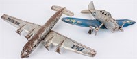 Toy Pressed Steel 1950's Airplanes