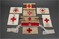 16 Items: WWII German Red Cross armbands, etc.