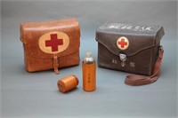 4 Items: Canteen, Mao bag, 2 Japanese medic bags.