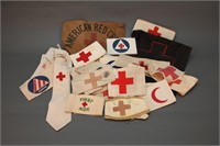 Over 45 armbands, mostly Red Cross.