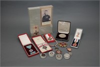 13 medals: Red Cross, others, Europe, Latin Am, US
