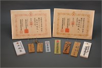 14 door badges in Japanese, 6 w/ red cross.