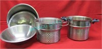 LOT, S/S BOWLS+ STRAINER INSERTS