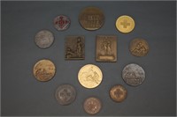 13 medals: French Red Cross, etc. late 1800s-1900s