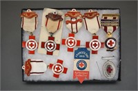 55 buttons & pins: WWI, WWII, Red Cross, etc.