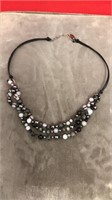 Beaded necklace with sterling clasp