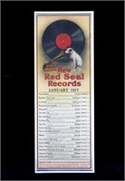 Original 1917 RCA Victor Red Seal Records Poster
