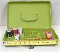 Plastic Sewing Box with Contents