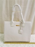 Joy & Iman White Leather Satchel/Handbag