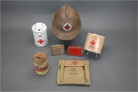7 items: Medic helmet, Band Aid container, etc.