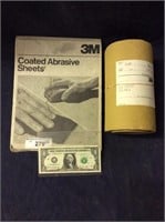 3M coated abrasive sheets and roll of 320 grit