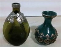 Danish pinch bottle and china vase