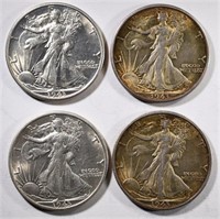 4-1943-S CH BU WALKING LIBERTY HALVES BETTER DATE