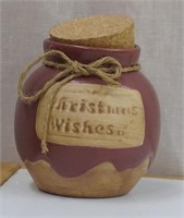 Ceramic Holiday Canister with Cork