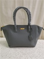 Joy & Iman Grey Leather Satchel/Handbag