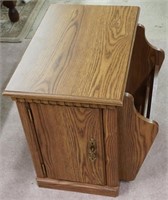 Side Table with Pull Out Drawer and Magazine Rack