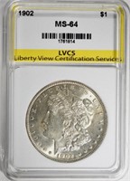 1902 MORGAN DOLLAR, LVCS CH/GEM BU