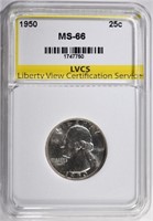 1950 WASHINGTON QUARTER, LVCS SUPERB GEM BU