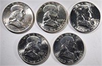 GEM BU FRANKLIN HALF DOLLAR LOT: